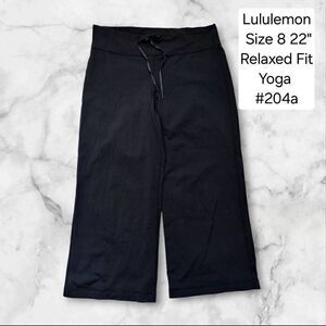 Lululemon Size 8 Black Relax Fit Yoga Pants 22"